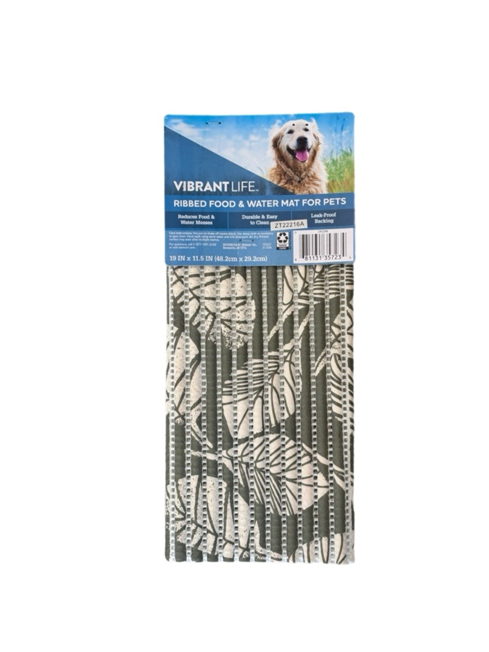 Vibrant Life Ribbed Food & Water Mat for Pets